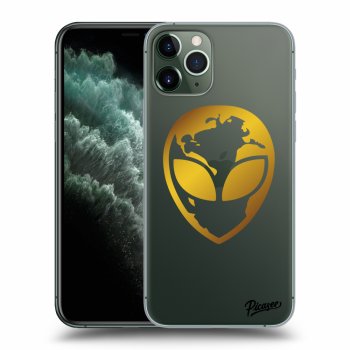 Picasee silikónový prehľadný obal pre Apple iPhone 11 Pro - EARTH - Gold Alien 3.0