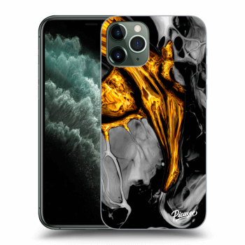 Picasee silikónový prehľadný obal pre Apple iPhone 11 Pro - Black Gold