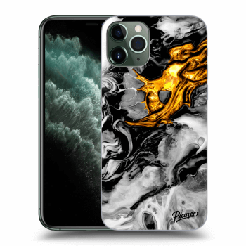 Picasee silikónový prehľadný obal pre Apple iPhone 11 Pro - Black Gold 2