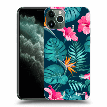 Picasee silikónový prehľadný obal pre Apple iPhone 11 Pro - Pink Monstera