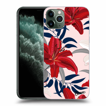 Picasee silikónový prehľadný obal pre Apple iPhone 11 Pro - Red Lily