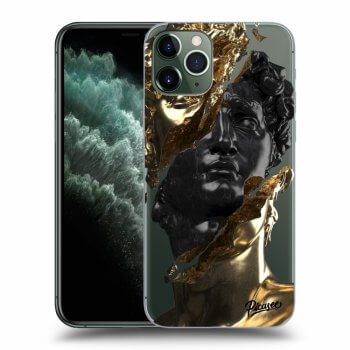 Picasee silikónový prehľadný obal pre Apple iPhone 11 Pro - Gold - Black