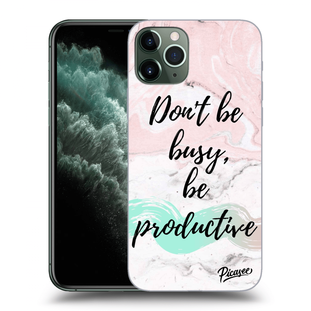 Picasee silikónový čierny obal pre Apple iPhone 11 Pro - Don't be busy, be productive