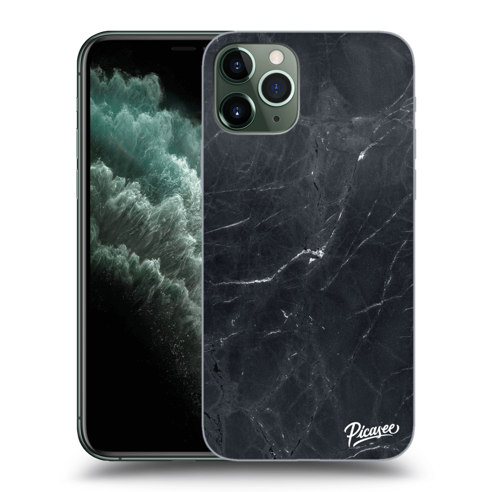 Picasee silikónový čierny obal pre Apple iPhone 11 Pro - Black marble