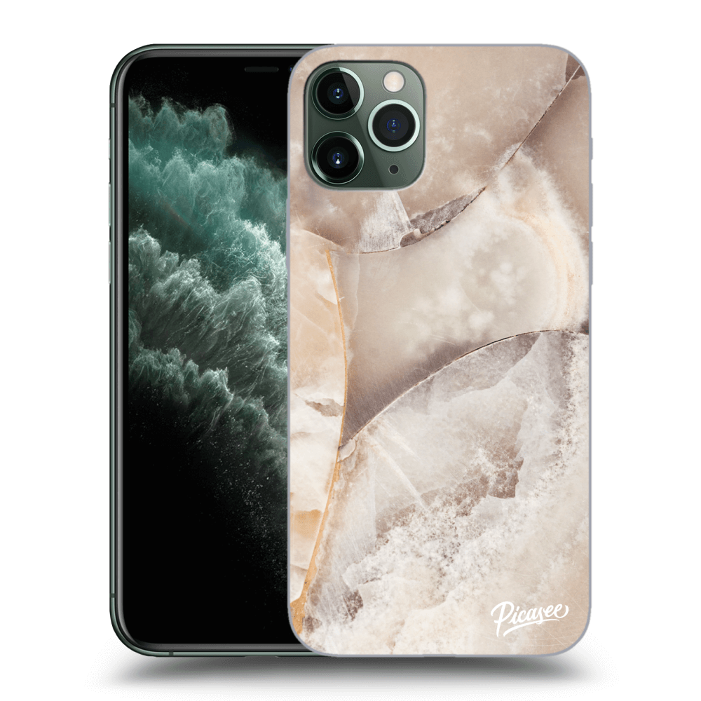 Picasee silikónový čierny obal pre Apple iPhone 11 Pro - Cream marble