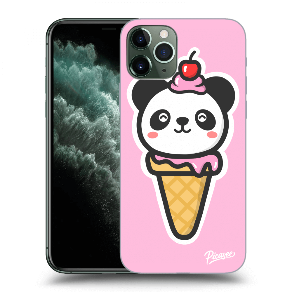 Picasee silikónový prehľadný obal pre Apple iPhone 11 Pro - Ice Cream Panda
