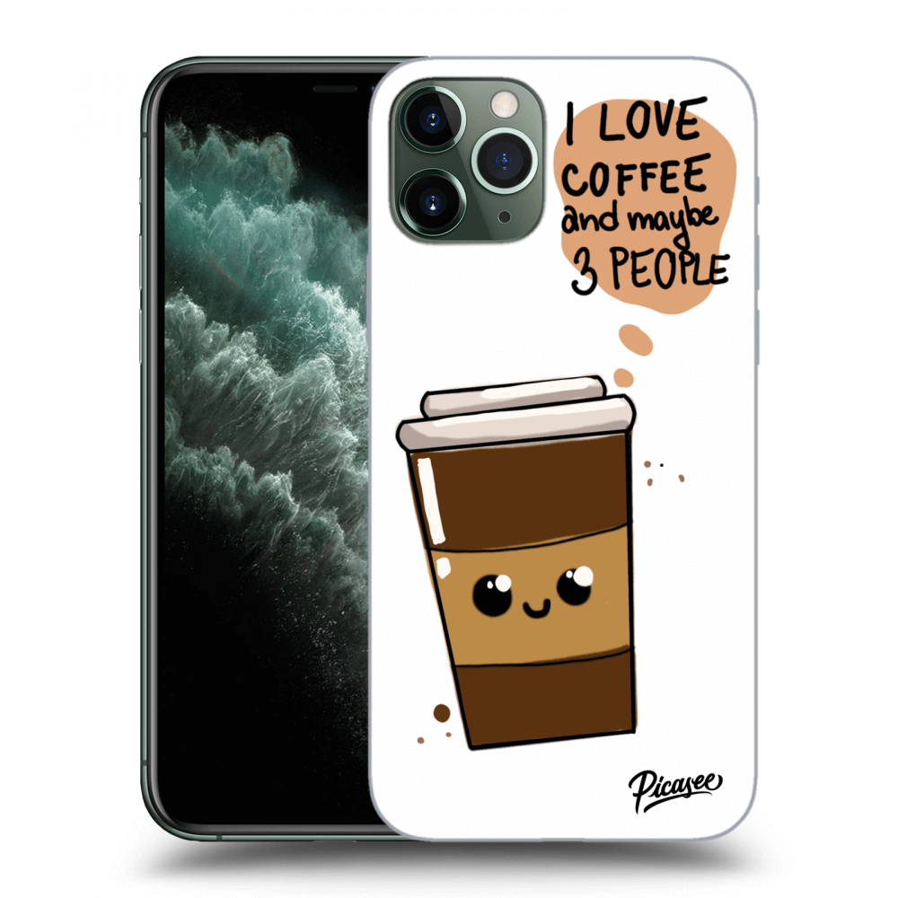 Picasee silikónový čierny obal pre Apple iPhone 11 Pro Max - Cute coffee