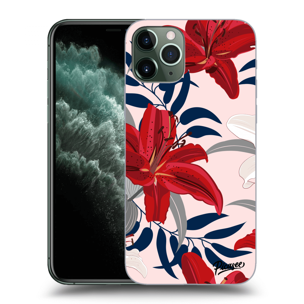 Picasee silikónový prehľadný obal pre Apple iPhone 11 Pro Max - Red Lily