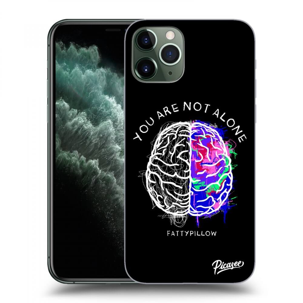 Picasee silikónový čierny obal pre Apple iPhone 11 Pro Max - Brain - White