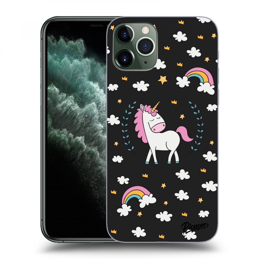 Picasee silikónový čierny obal pre Apple iPhone 11 Pro Max - Unicorn star heaven