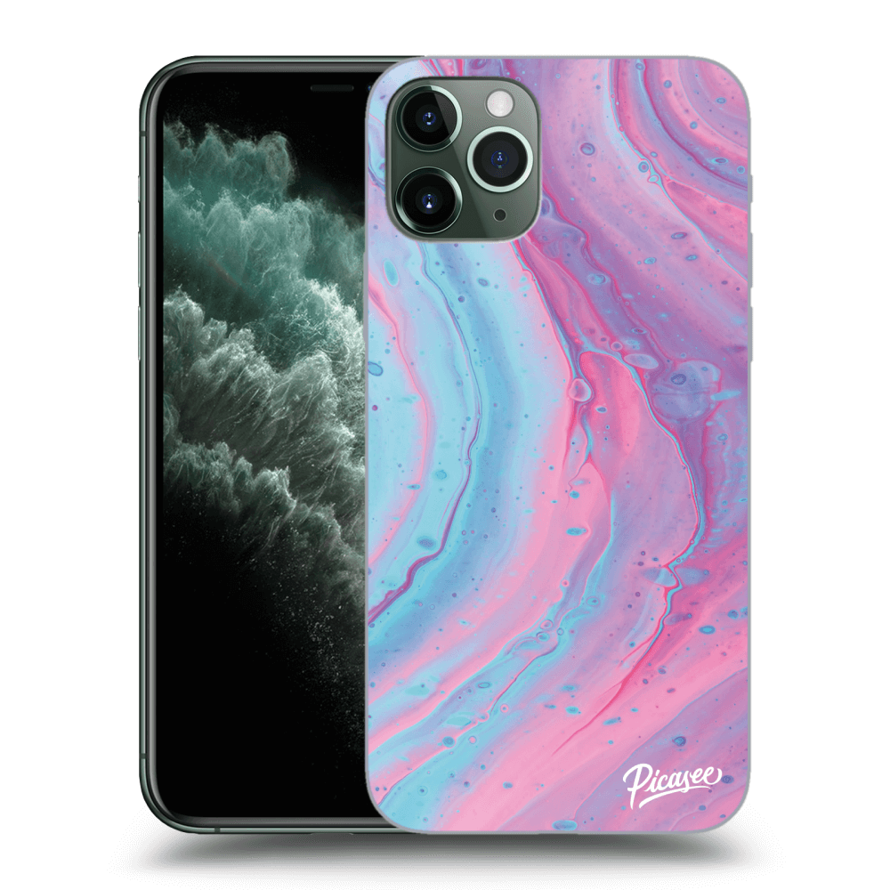 Picasee silikónový čierny obal pre Apple iPhone 11 Pro Max - Pink liquid