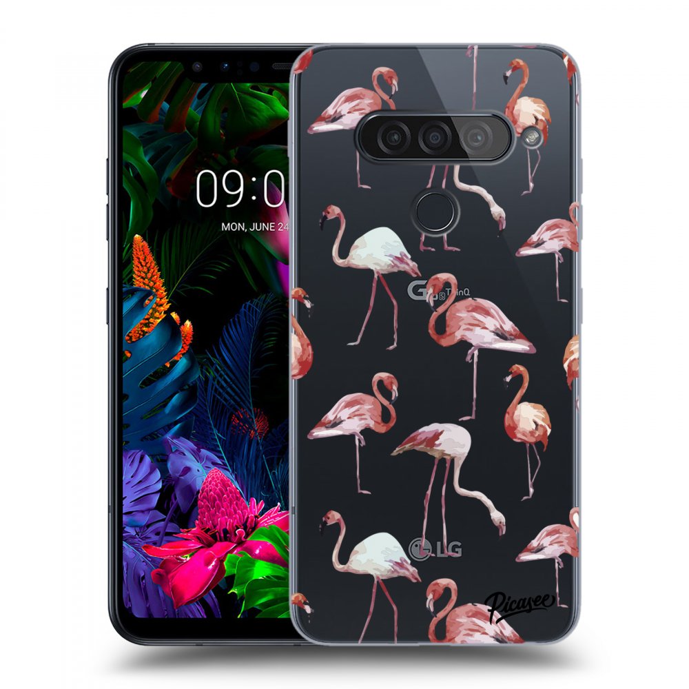 Picasee silikónový prehľadný obal pre LG G8s ThinQ - Flamingos