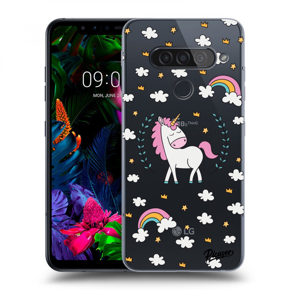 Picasee silikónový prehľadný obal pre LG G8s ThinQ - Unicorn star heaven