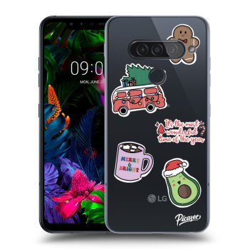 Picasee silikónový prehľadný obal pre LG G8s ThinQ - Christmas Stickers