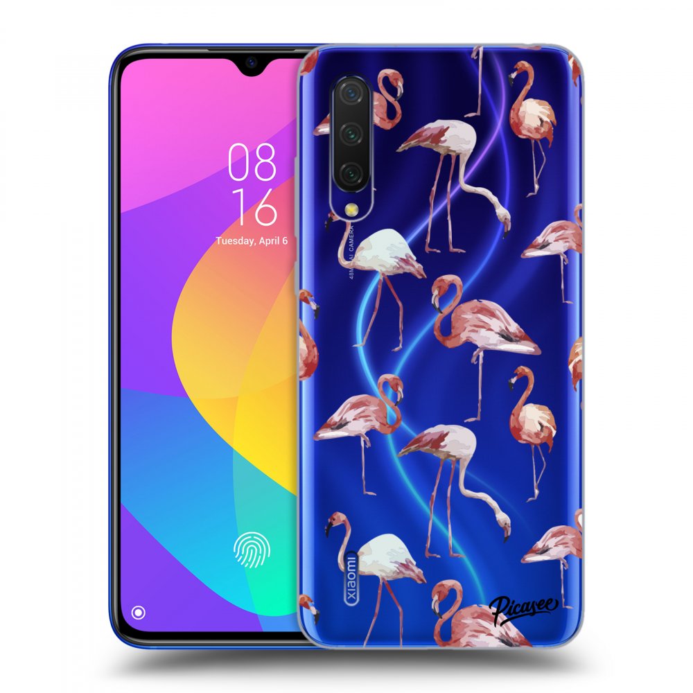 Picasee silikónový prehľadný obal pre Xiaomi Mi 9 Lite - Flamingos