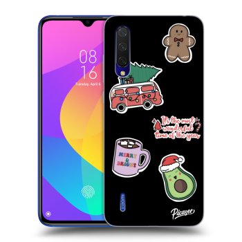 Picasee silikónový čierny obal pre Xiaomi Mi 9 Lite - Christmas Stickers