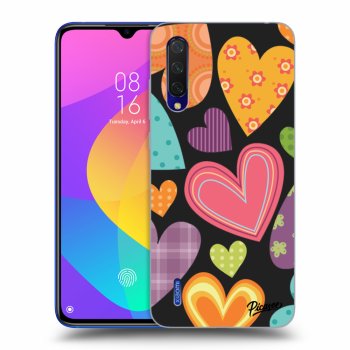 Picasee silikónový čierny obal pre Xiaomi Mi 9 Lite - Colored heart
