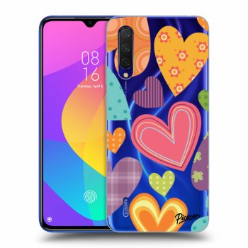 Picasee silikónový prehľadný obal pre Xiaomi Mi 9 Lite - Colored heart