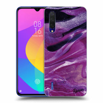 Picasee silikónový čierny obal pre Xiaomi Mi 9 Lite - Purple glitter