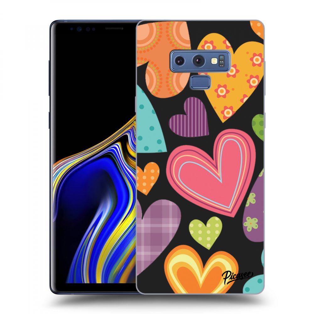 Picasee silikónový čierny obal pre Samsung Galaxy Note 9 N960F - Colored heart