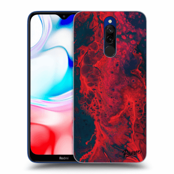 Picasee silikónový čierny obal pre Xiaomi Redmi 8 - Organic red