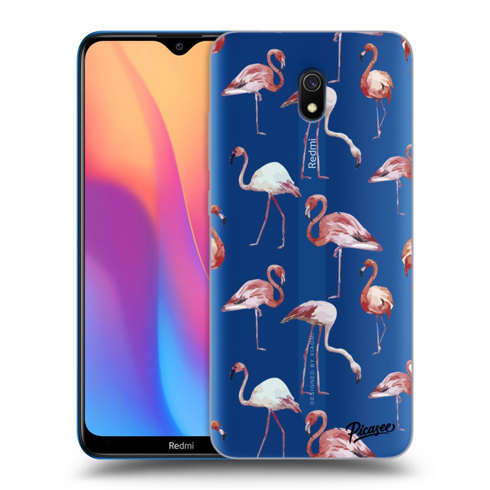 Picasee silikónový prehľadný obal pre Xiaomi Redmi 8A - Flamingos