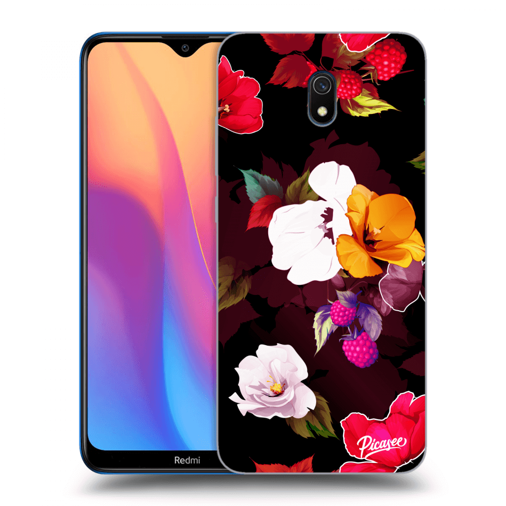 Picasee silikónový prehľadný obal pre Xiaomi Redmi 8A - Flowers and Berries