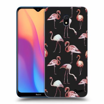 Picasee silikónový čierny obal pre Xiaomi Redmi 8A - Flamingos