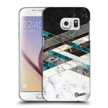 Picasee silikónový prehľadný obal pre Samsung Galaxy S7 G930F - Black & White geometry