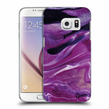 Picasee silikónový prehľadný obal pre Samsung Galaxy S7 G930F - Purple glitter