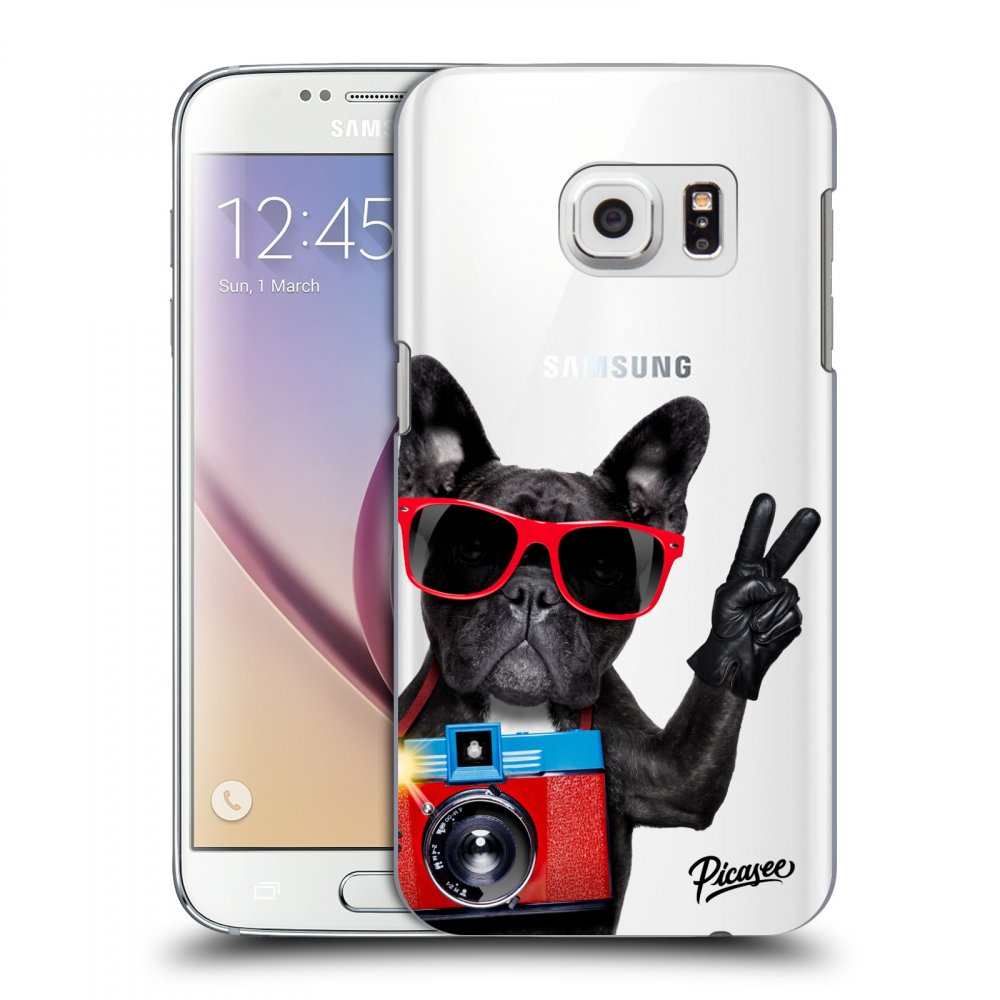 Picasee silikónový prehľadný obal pre Samsung Galaxy S7 G930F - French Bulldog