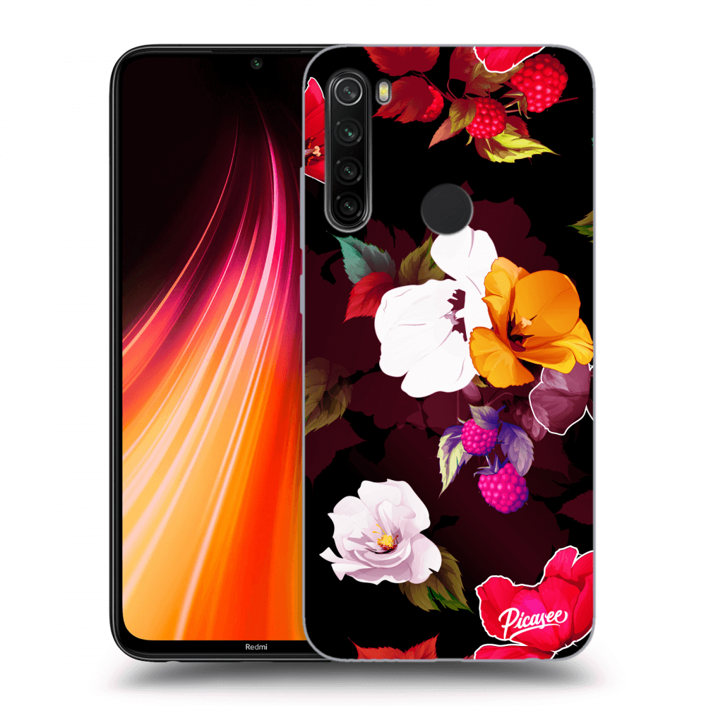 Picasee silikónový prehľadný obal pre Xiaomi Redmi Note 8T - Flowers and Berries