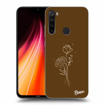 Picasee silikónový prehľadný obal pre Xiaomi Redmi Note 8T - Brown flowers