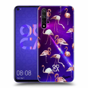 Picasee silikónový prehľadný obal pre Huawei Nova 5T - Flamingos