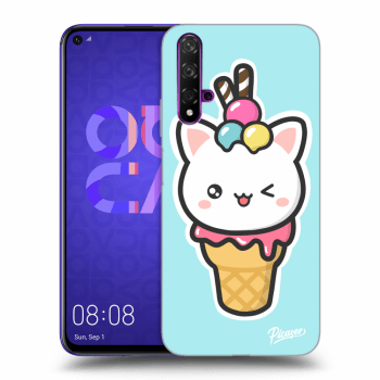 Picasee silikónový prehľadný obal pre Huawei Nova 5T - Ice Cream Cat