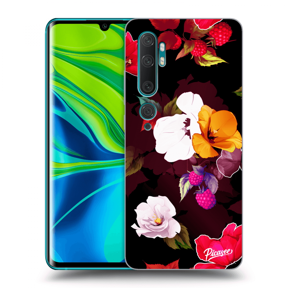 Picasee silikónový prehľadný obal pre Xiaomi Mi Note 10 (Pro) - Flowers and Berries