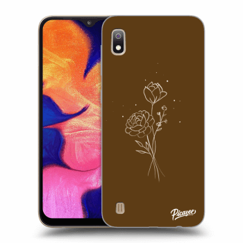 Picasee silikónový prehľadný obal pre Samsung Galaxy A10 A105F - Brown flowers