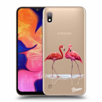 Picasee silikónový prehľadný obal pre Samsung Galaxy A10 A105F - Flamingos couple