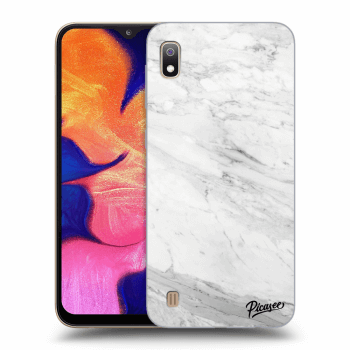 Picasee silikónový čierny obal pre Samsung Galaxy A10 A105F - White marble