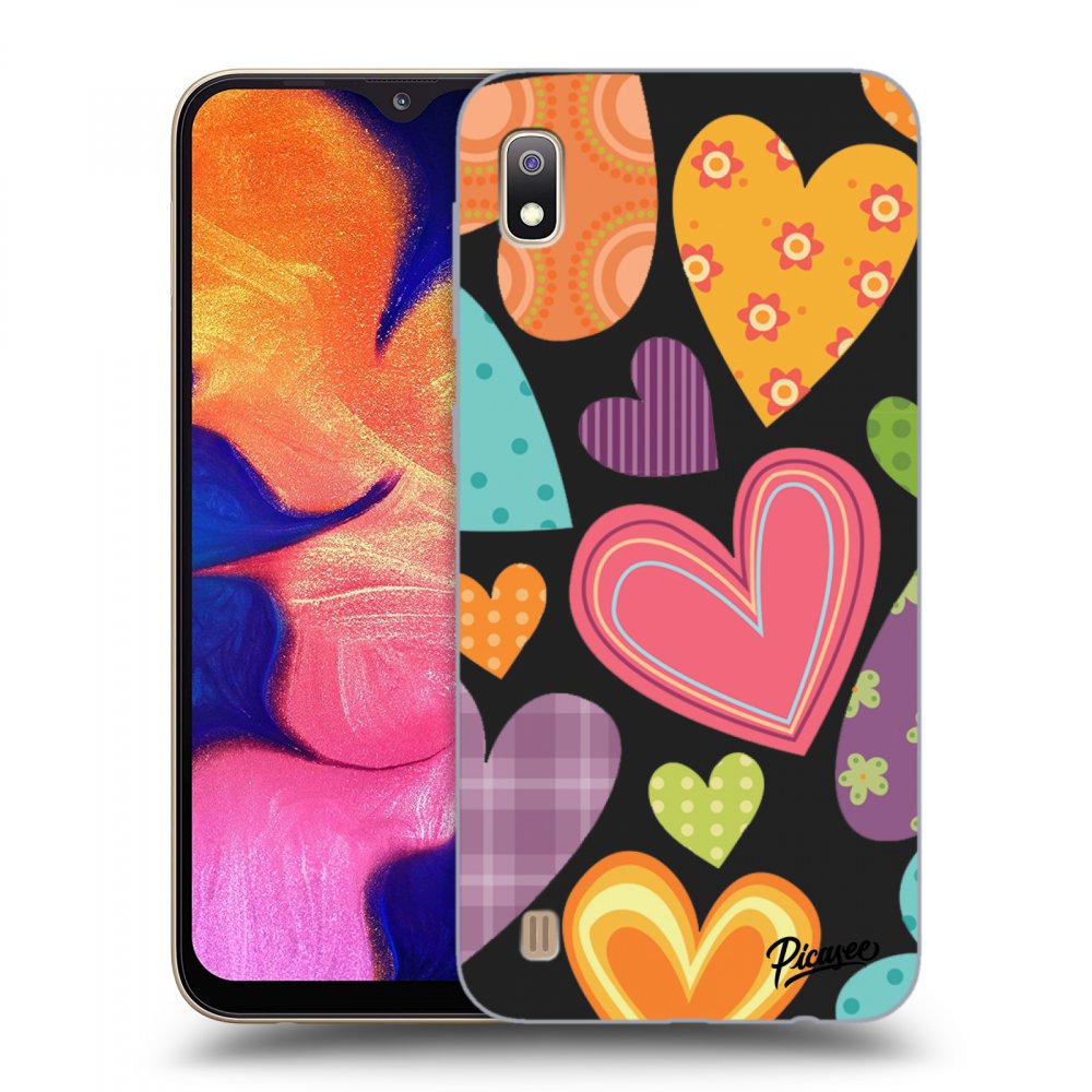 Picasee silikónový čierny obal pre Samsung Galaxy A10 A105F - Colored heart