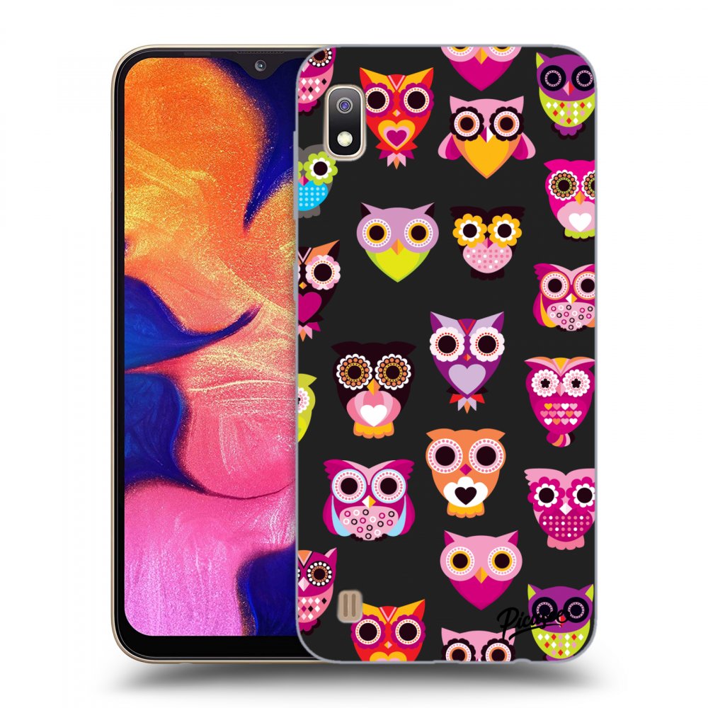 Picasee silikónový čierny obal pre Samsung Galaxy A10 A105F - Owls