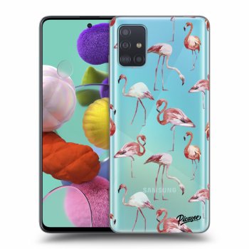 Picasee silikónový prehľadný obal pre Samsung Galaxy A51 A515F - Flamingos