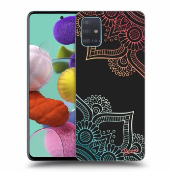 Picasee silikónový čierny obal pre Samsung Galaxy A51 A515F - Flowers pattern