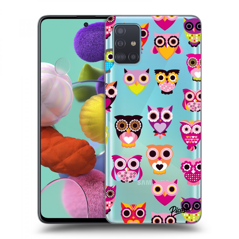 Picasee silikónový prehľadný obal pre Samsung Galaxy A51 A515F - Owls