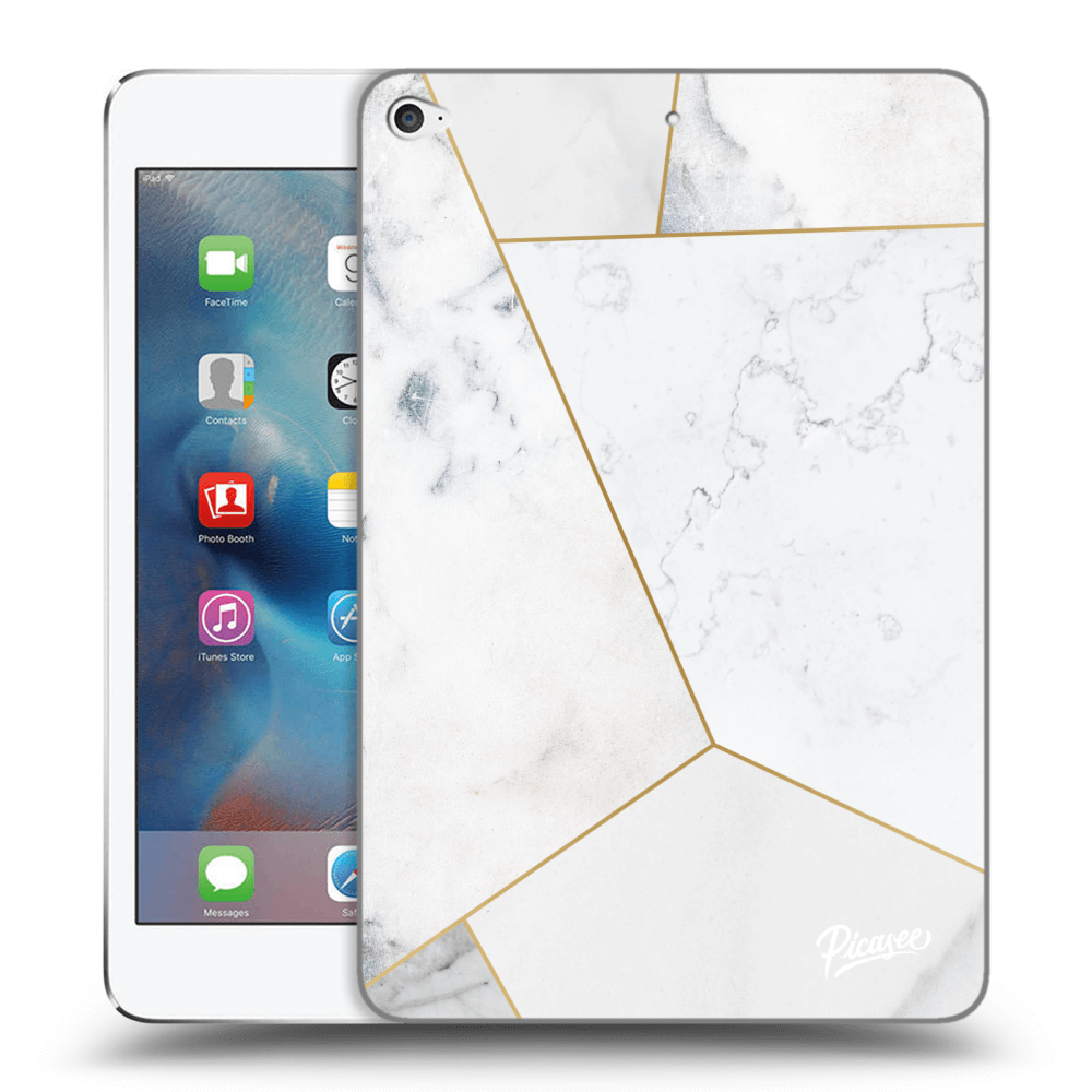 Picasee silikónový prehľadný obal pre Apple iPad mini 4 - White tile