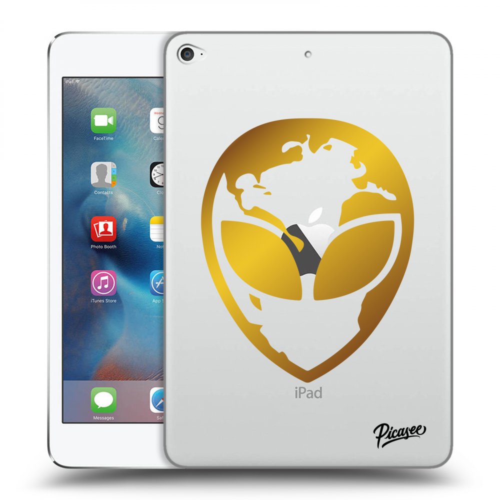 Picasee silikónový prehľadný obal pre Apple iPad mini 4 - EARTH - Gold Alien 3.0