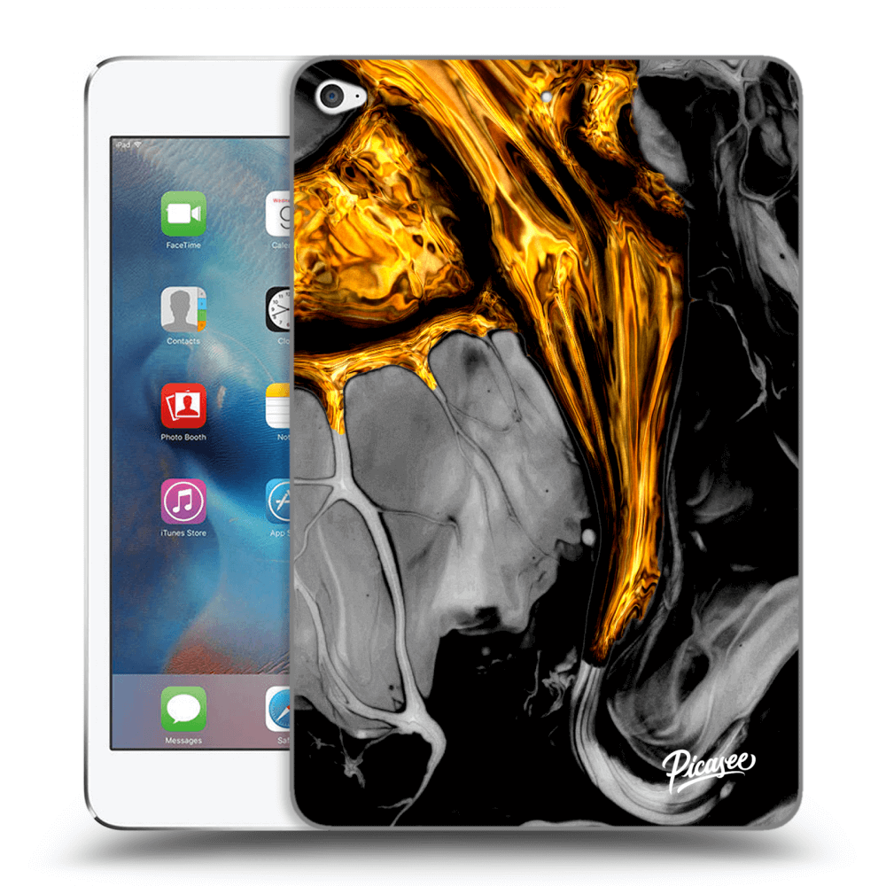 Picasee silikónový prehľadný obal pre Apple iPad mini 4 - Black Gold