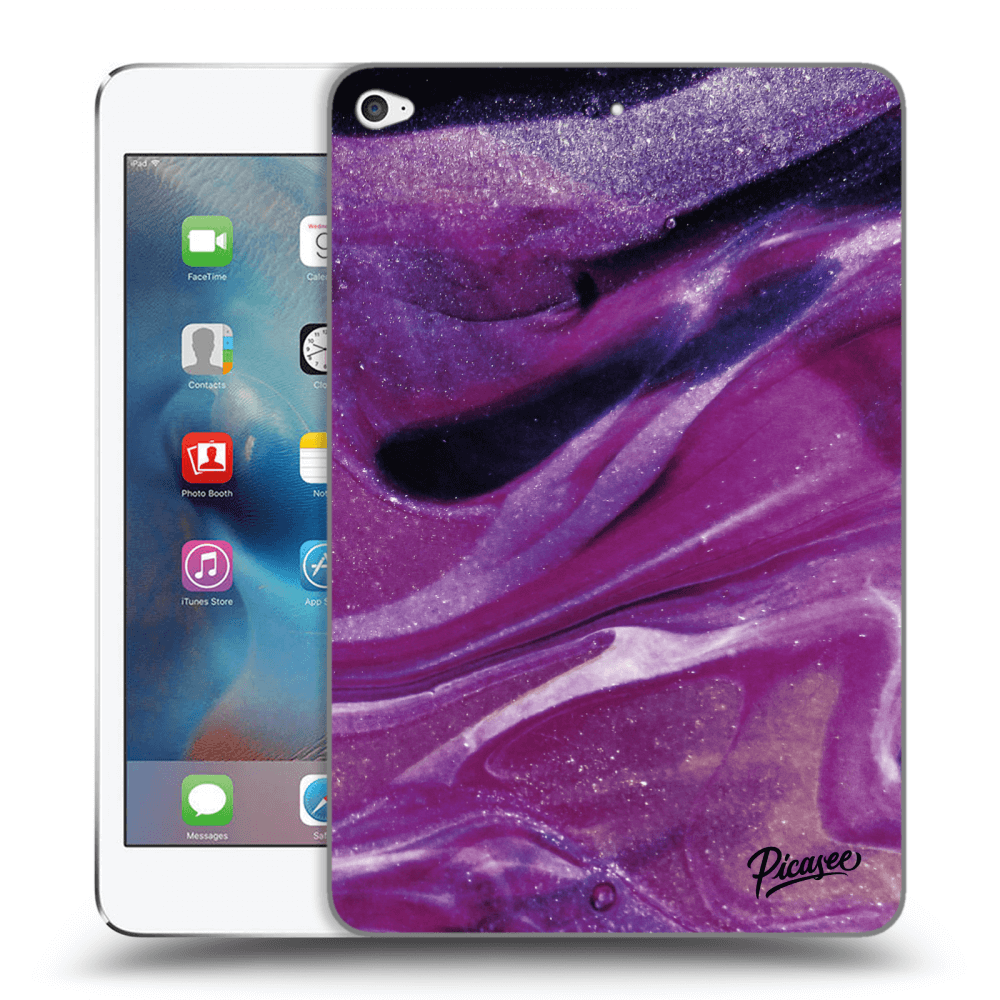 Picasee silikónový čierny obal pre Apple iPad mini 4 - Purple glitter