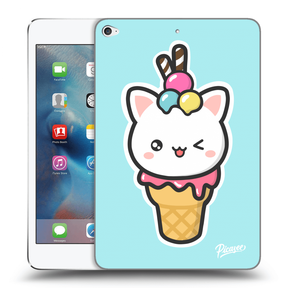 Picasee silikónový čierny obal pre Apple iPad mini 4 - Ice Cream Cat