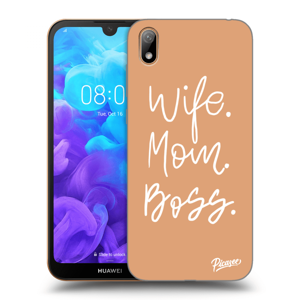 Picasee silikónový čierny obal pre Huawei Y5 2019 - Boss Mama